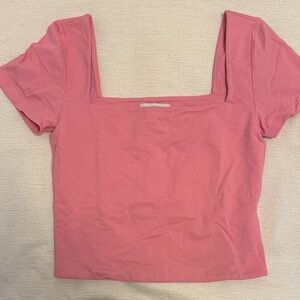 Babaton Pink Square Neck Crop Top